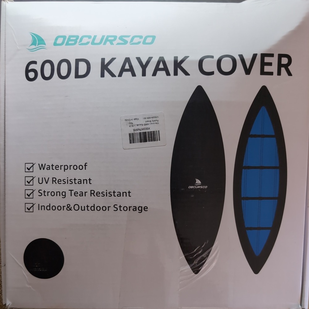 Obcursco 600D Waterproof Kayak Cover SMALL Fit 9.3-10.5 ft Kayak Storage